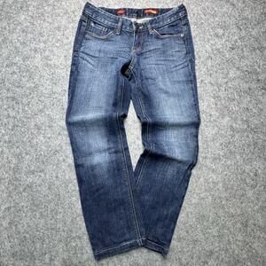 Express Stella Skinny Jeans Womens 0R Medium Wash Blue Stretch Denim Embroidered